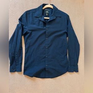 H&M Mens Slim Fit Small Navy Blue Dress Shirt